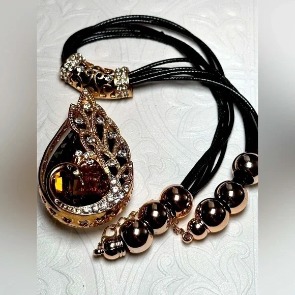 Assemblage Art Necklace Pendant Artisan Smoky Crystal OOAK Statement 3377 O - Picture 6 of 16